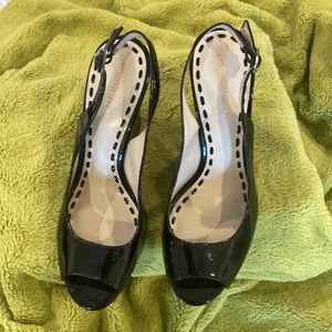 Beautiful Patent Peep Toe Wedge Heel Slingback Just for You!